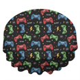 thumbnail image 2 of Game Controller Black Pattern Round Tablecloth 70"x70", Wrinkle Resistant Wipeable Table Cover for Kitchen Dining Room Picnic Patio and Party, 2 of 6
