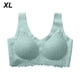 thumbnail image 1 of Sujetador de mujer Sujetador Hacer subir acolchado inalámbrico Sujetador deportivo de látex desmontable Ropa interior superior, Verde, XL seitruly AP001365-05, 1 of 7