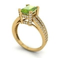 thumbnail image 2 of Clara Pucci 14K Yellow Gold Solid Gold Peridot Solitaire with Accents Anniversary Ring for Women - 2.45 cttw Emerald Cut, 2 of 8