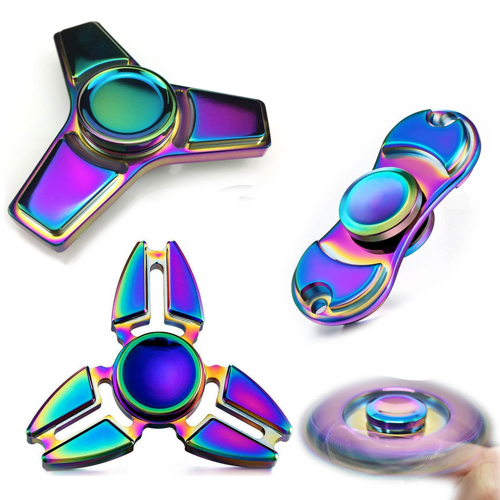 New Rainbow Hand Spinner Fidget Spin Hand Desk Toy EDC ADHD Autism Gift 