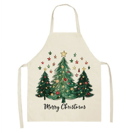 

Christmas Apron Adult Santa Claus Linen Apron Xmas Holiday Decorative Costume Accessory