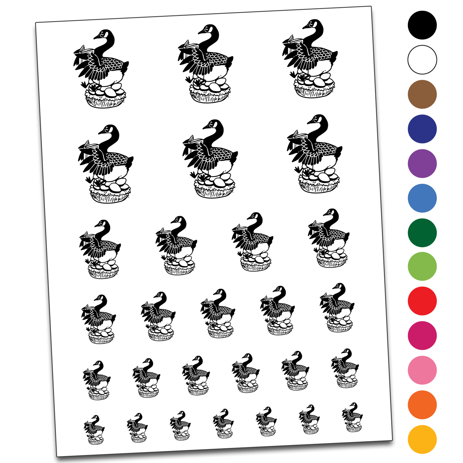 Goose Laying Eggs Water Resistant Temporary Tattoo Set Fake Body Art