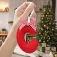 thumbnail image 5 of Beollynier 3.5x4.7 Inch Fabric Christmas Letter Ornament with Plaid Bow Soft Stuffing for Tree Wall Decoration Festive Home Holiday Decor, 5 of 5