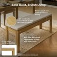 thumbnail image 2 of Mopio Logan Upholstered Beige 55" Dining Bench, Modern Farmhouse Solid Wood with light wire brush for Dining Room and Kitchen, 2 of 10