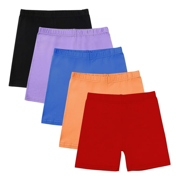OGLCCG 5 Pack Girls Bike Shorts Cartwheel Shorts for Girls Breathable and Safety Toddler Under Dress Dance Shorts for Kids Multicolor 5-14 Years