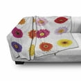 thumbnail image 2 of Gerber Daisy Soft Flannel Fleece Throw Blanket, Various Colorful Petals on Plain Backdrop Summer Flora Romance Print, Cozy Plush for Indoor and Outdoor Use, 50" x 60", Multicolor, by Ambesonne, 2 of 5