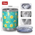 thumbnail image 3 of 12oz Tumblers Orange Slices Turquoise Pattern Vacuum Insulated Stainless Steel Travel Tumbler Cups Mug with Lid and Straw for Beer,Coffee,Beverages with Cleaning Brush for Cold & Hot Drinks, 3 of 5