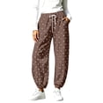 thumbnail image 3 of Zulora Women's Drawstring Elastic Waist Barrel Pants Casual Cropped Joggers with Pockets Loose Straight Leg Lounge Trousers for Daily Wear, 3 of 9