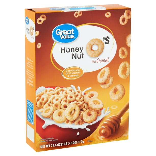 Great Value O's Honey Nut Oat Cereal, 21.6 oz