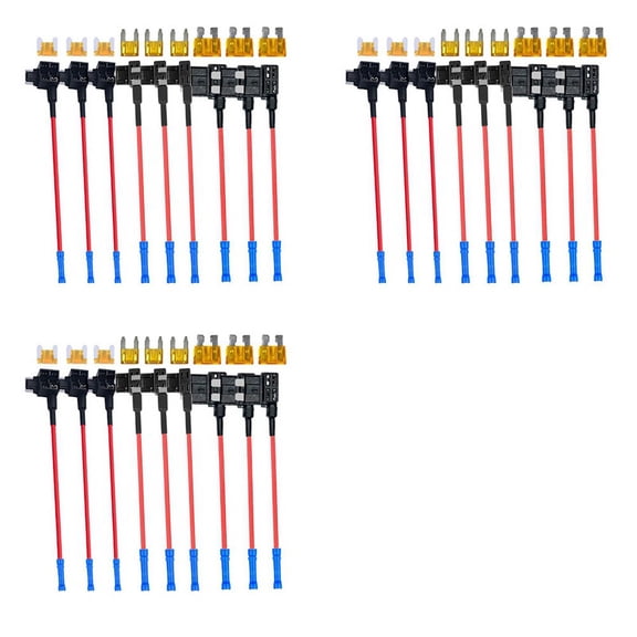 3set 3 Types Add-A-Circuit Adapter & Fuse Kit - Fuse Tap Fuse Holder with Fuse for Cars Trucks Boats