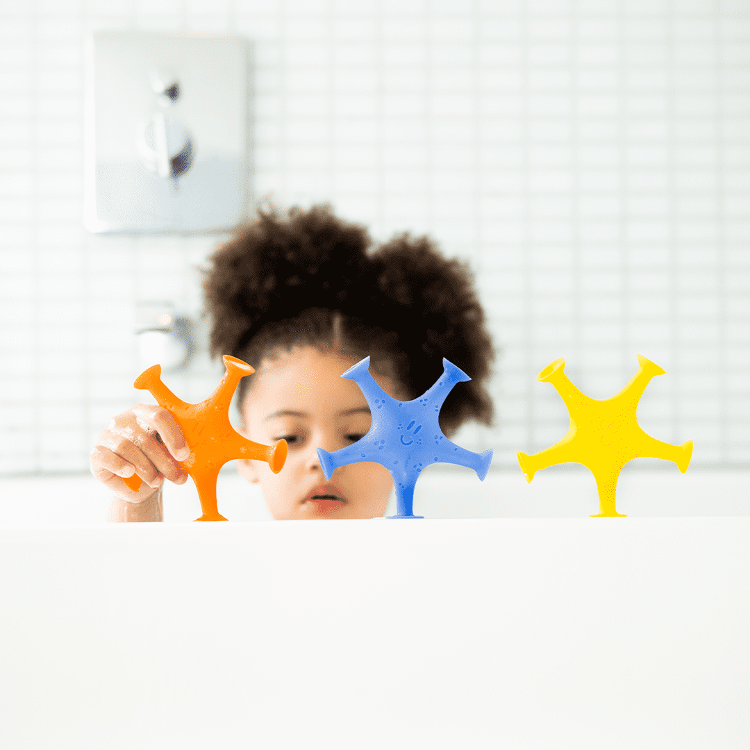 Ubbi Starfish Stretch and Suction Baby and Toddler Bath Toys, Multicolored, Set of 3