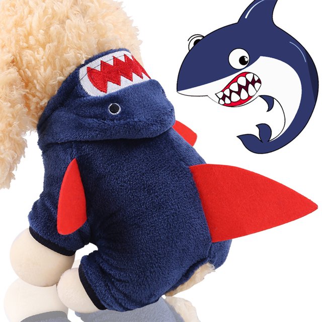 Teissuly Clearance Funny Dog Cats Sharks Costumes, Pet Halloween Christmas Cosplay Dress, Adorable Sharks Pet Costume,Animals Fleece Hoodie Warm Outfits Clothes(Blue, ) Teissuly WER202308175593