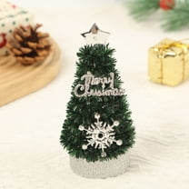 5" Tabletop Christmas Tree Mini Christmas Tree Potted Plants with Gold Star Snowflake/ Deer and Ribbon, Artificial Tree Pots Indoor Decorative for Holiday Tabletop and Desktop Decor
