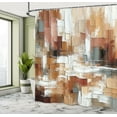 thumbnail image 2 of Ambesonne Brown Shower Curtain, Nude Warm Palette Brushstroke, 69"Wx75"L, Cinnamon Amber Blue Grey, 2 of 4