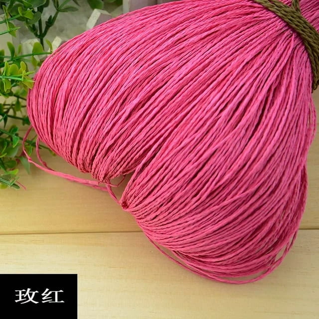 500g Summer Raffia Yarn Crochet Natural Paper Straw Threads Handcrafts For DIY Knitting Hat Handbag Purse Basket Rattan Material