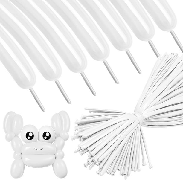 Globos de látex ASIYUHY blancos 260 Q de largo, paquete de 100
