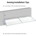 thumbnail image 5 of Yescom 80"x40" Door Window Awning Whole One-piece Polycarbonate UV30+ Outdoor Rain Snow Protection Transparent White, 5 of 10