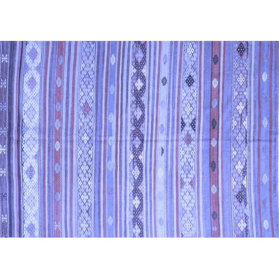 Ahgly Company Machine Washable Indoor Rectangle Southwestern Blue Country Area Rugs, 2' x 3'