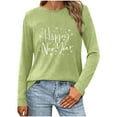 thumbnail image 4 of Sexlip Womens Christmas T Shirt Loose Long Sleeve Printed Shirt Fashion Cozy Xmas Party Tops Casual Crew Neck Solid Blouse Green L, 4 of 6