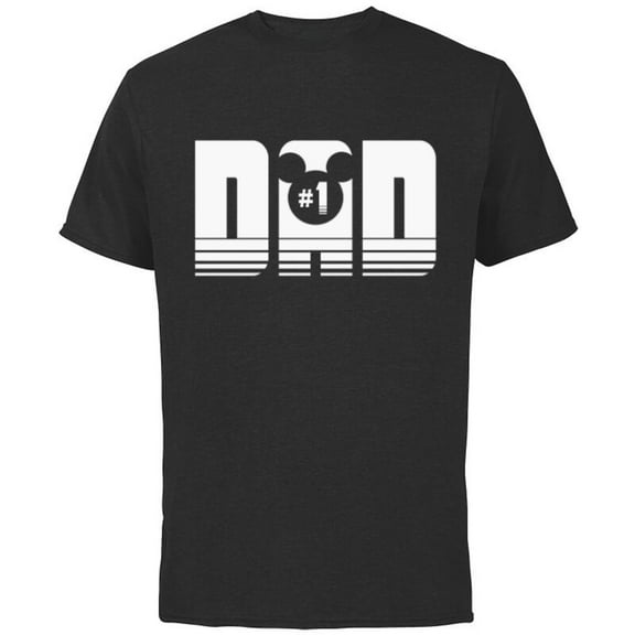 Disney Mickey Mouse Icon #1 Dad - Short Sleeve Cotton T-Shirt for Adults - Customized-Black