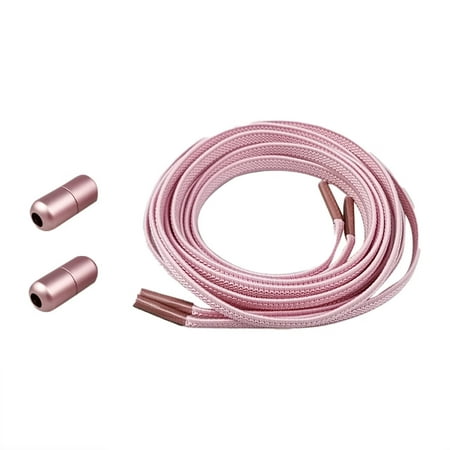 

Color Metal Capsule Shoelace Child Adult Tying-Free Elastic Shoelaces Shoelace elastic yarn metal Pink