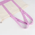 thumbnail image 5 of Muka Canvas Tote Bags with an External Pocket, Top Zipper Closure Reusable Grocery Shopping Bag-Natural / Pink, 5 of 7