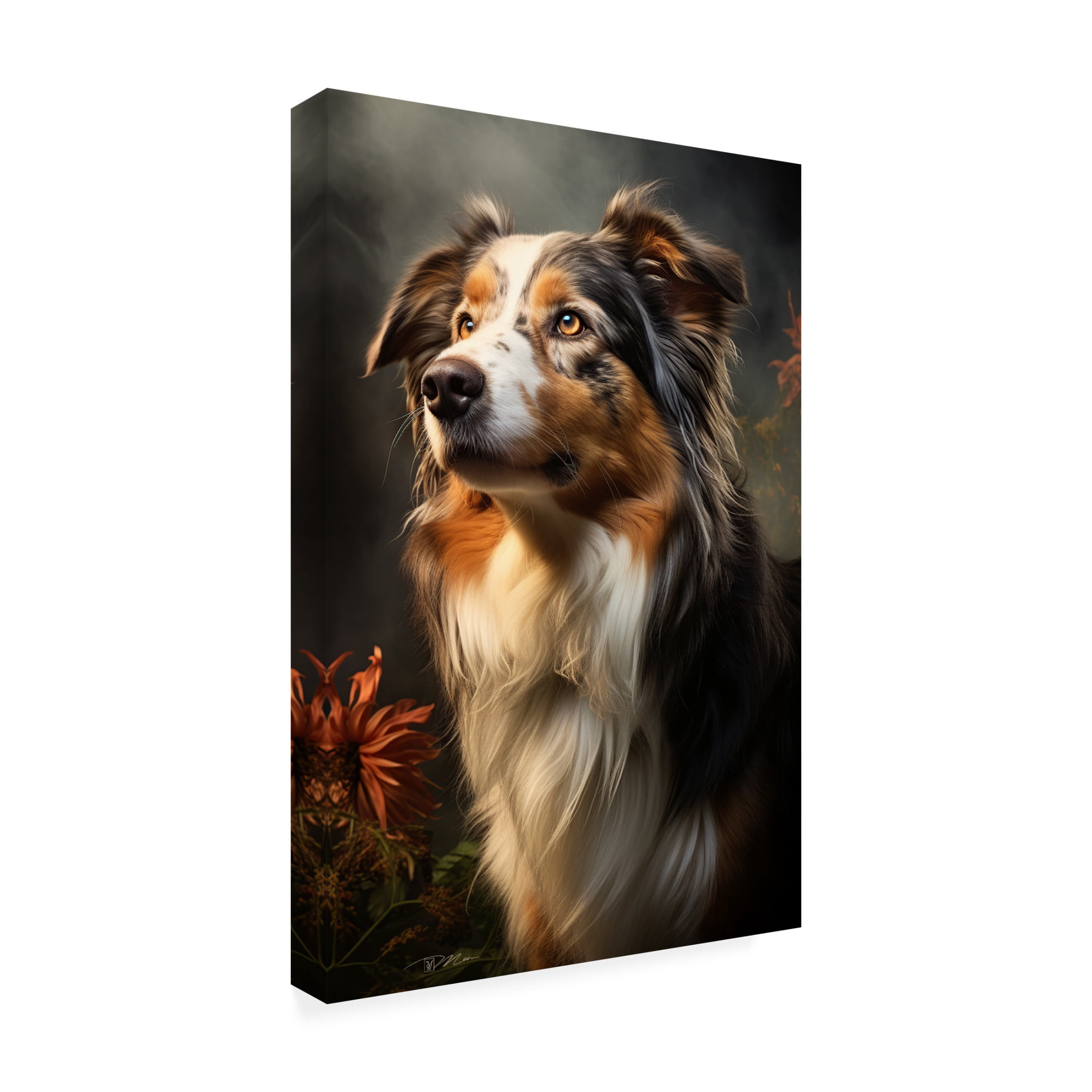 Canvas Wall Art - Momart 'Dog Fairy Tale 3' Wall Art for Living Room, Bedroom, or Office Décor by Trademark Fine Art - 30 x 47 Inches