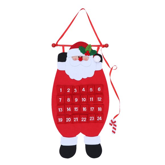 Calendrier de l'Avent du Père Noël Compte à Rebours pour Noël Décorations Suspendues pour Maison Bureau Fête (Père Noël)