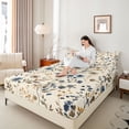 thumbnail image 4 of Manfei Teens Chic Flowers Girl 3pcs Twin Sheet Sets,Botanical Plants Twin Fitted Sheet,Spring Graden Breathable Flat Sheet,Microfiber Bedroom Decor, 4 of 7