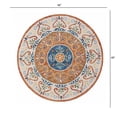 thumbnail image 2 of 4â€™ Round Orange Traditional Medallion Area Rug, 2 of 8