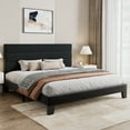 thumbnail image 3 of Sha Cerlin King Size Platform Bed Frame with Upholstered Velvet Headboard, Black, 3 of 9