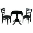 thumbnail image 5 of 42 in Dual Drop Leaf Table with 2 Ladder Back Dining Chairs - 3 Piece Dining Set, 5 of 8