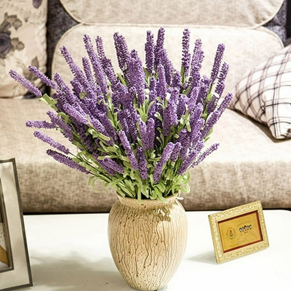 Cheers.US 12 Heads Lavender Artificial Flowers Fake Bouquet Wedding Home Party Decoration