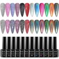 thumbnail image 1 of Set de esmaltes de uñas MIZHSE 6 Glitter Gel + 6 holographic Laser, 1 of 9
