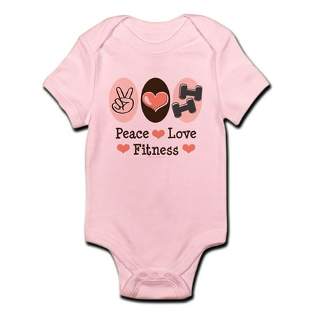 

CafePress - Peace Love Fitness Infant Bodysuit - Baby Light Bodysuit