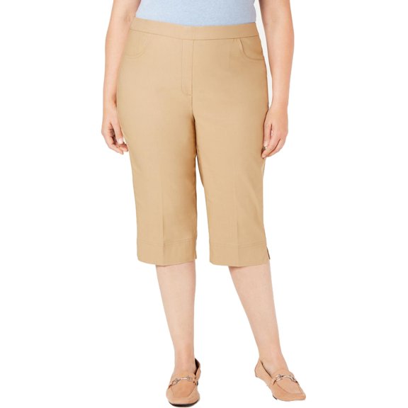Alfred Dunner Womens Plus Super Stretch Modern Fit Capri Pants
