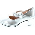 thumbnail image 2 of Little Angel Tasha-685E Glitter Bow Mary Jane Pump - Silver, 2 of 7