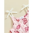 thumbnail image 6 of Musuos Baby Girls Cute Summer Romper 3M  6M 12M 18M Adorable Flower/Butterfly Print Bow Lacing Sleeveless Round Neck Jumpsuit, 6 of 9