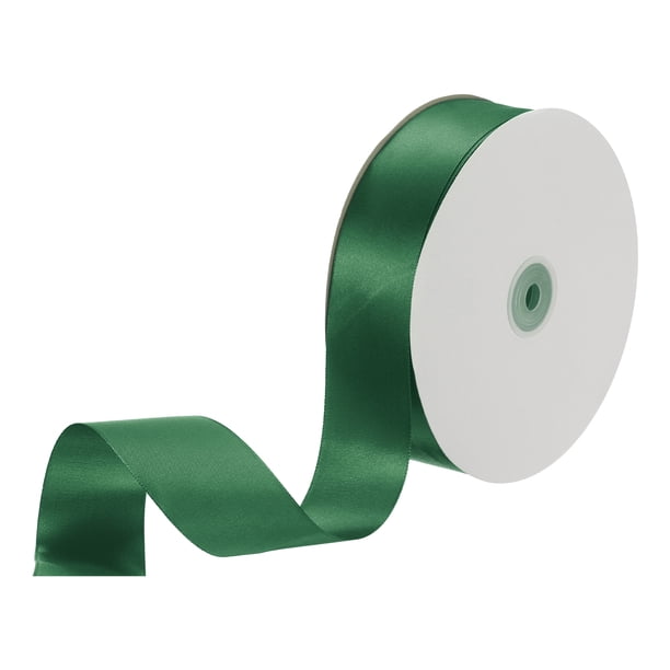 Cinta de satén Uxcell, cinta de satén de poliéster de cara simple para envoltura de regalos, manualidades Verde Oscuro 1-1/2 pulgadas