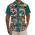 thumbnail image 1 of Mens Flower Casual Button Down Short Hawaiian Shirts Flower Print Suits Tropical 2PC Set Summer Shirt, 1 of 6