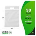 thumbnail image 2 of Die Cut Zipper Bags 13 x 15 Inch - 50 Pack Clear Resealable Poly Bags for Clothes, Storage & Shipping, 2 of 6