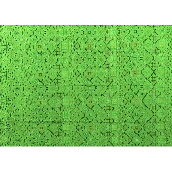 Ahgly Company Indoor Rectangle Abstract Green Modern Area Rugs, 8' x 10'
