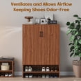 thumbnail image 5 of Farini 7 Tier Shoe Cabinet, Wooden Shoe Storage Organizer with Adjustable Shelves, up tp 24-28 Pairs, for Entryway, Hallway, Living Room, Walnut, 5 of 7