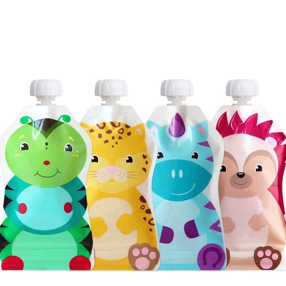 ChooMee SnakPack Reusable Baby Food Pouches, 4 CT, 5 oz, 4 Months - FreshSquad Set