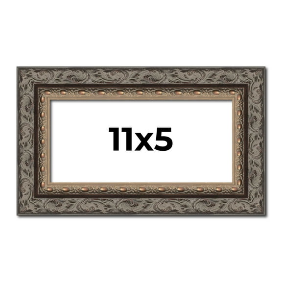 11x5 Frame Black Real Wood Picture Frame Width 2 inches | Interior Frame Depth 0.5 inches | Fitz