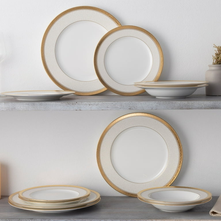 Noritake Odessa Gold 12-Piece Dinnerware Set, Service for 4