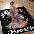 thumbnail image 2 of Horse Blanket Warm Lightweight Horse Blanket Gift for Girls Women Cute Animal Horse Decor Soft Cozy Horse Stuff for Bed, Sofa, Couch, Living Room All Seasons 40"x50" for Kids/Child, 2 of 6