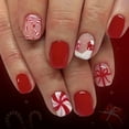 thumbnail image 4 of Festive Press On Nails Set 24Pieces Christmas Snowflake Glitters Designs Quick Wear Fake Nails Easy Application ABS Build, 4 of 8
