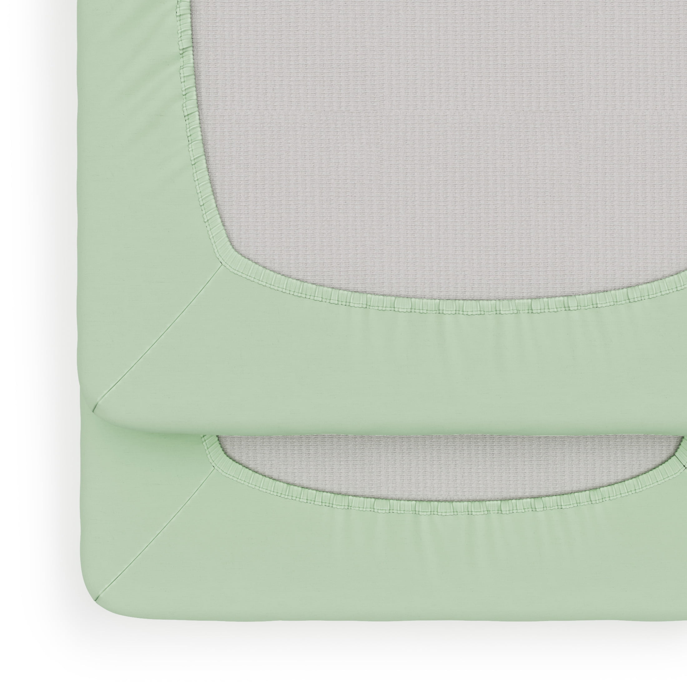 Foundations SafeFit Compact Crib Sheets, 100% Cotton, Heavy-Duty Elastic, 6-Pack, Mint