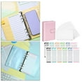 thumbnail image 2 of Xingzhi PU Leather Notebook Binder Clear Binder Budget  Pockets Envelope Pink, 2 of 6
